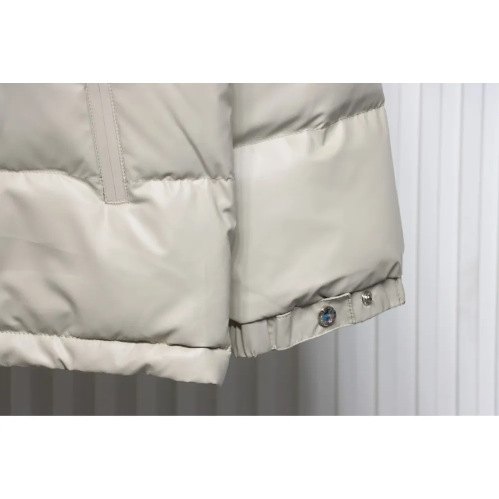 Prada 21fw Classic Triangle Logo Detachable Down Jacket Beige
