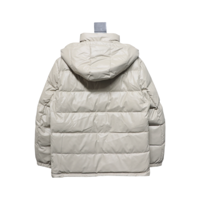 Prada 21fw Classic Triangle Logo Detachable Down Jacket Beige 02
