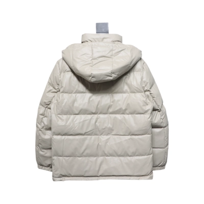 Prada 21fw Classic Triangle Logo Detachable Down Jacket Beige 02