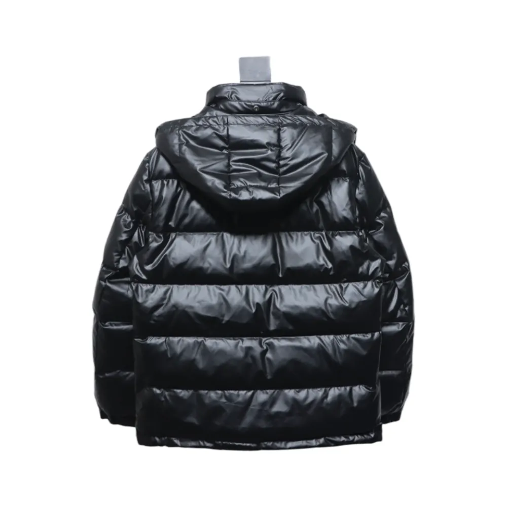 Prada 21fw Classic Triangle Logo Detachable Down Jacket Black