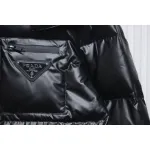 Prada 21fw Classic Triangle Logo Detachable Down Jacket Black