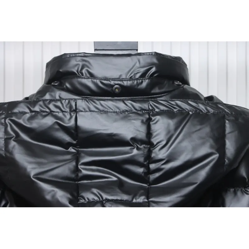 Prada 21fw Classic Triangle Logo Detachable Down Jacket Black