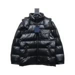 Prada 21fw Classic Triangle Logo Detachable Down Jacket Black