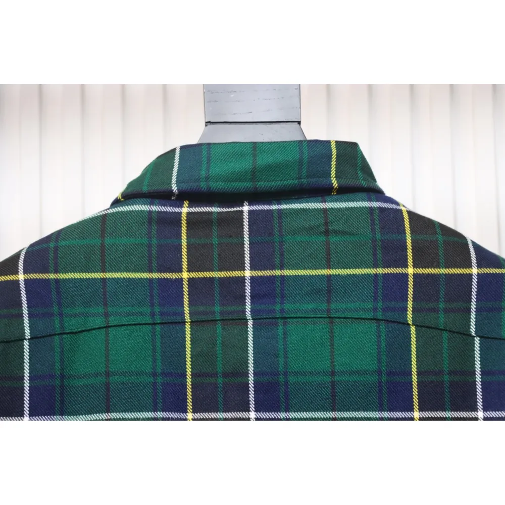 Prada 22FW Blue And Green Plaid Cotton Jacket