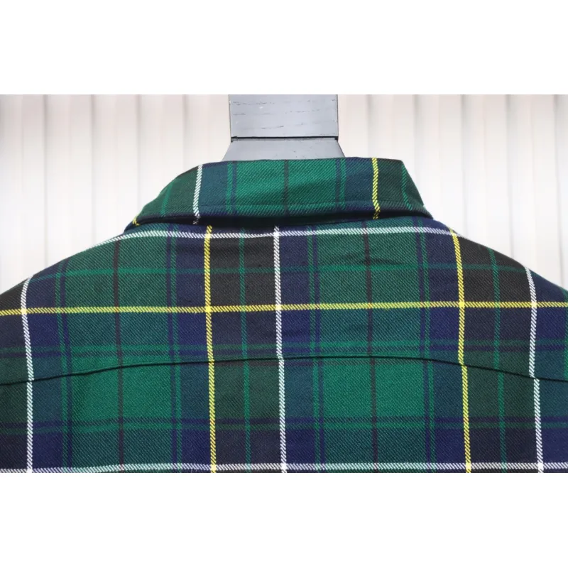 Prada 22FW Blue And Green Plaid Cotton Jacket