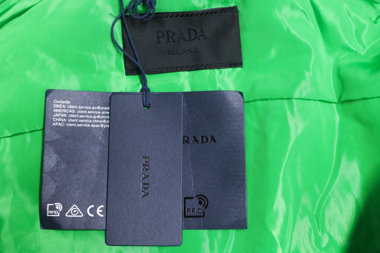 Prada 22FW Blue And Green Plaid Cotton Jacket