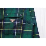 Prada 22FW Blue And Green Plaid Cotton Jacket