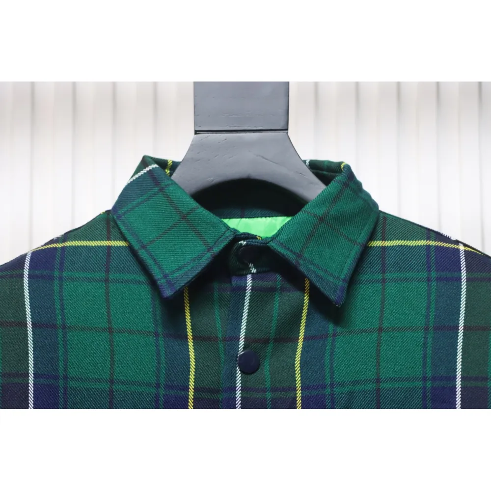 Prada 22FW Blue And Green Plaid Cotton Jacket