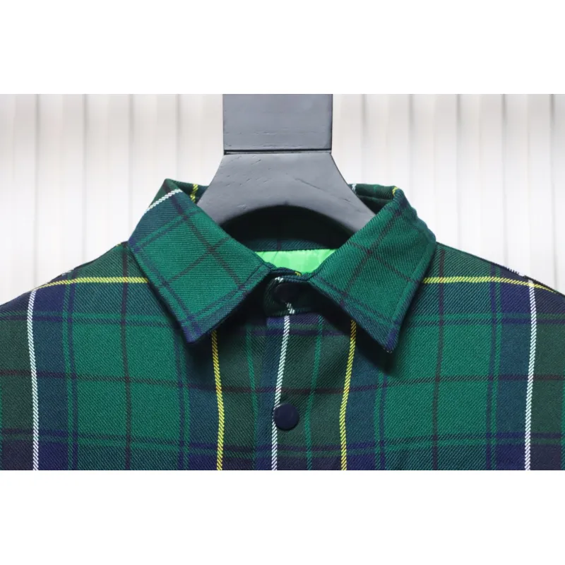 Prada 22FW Blue And Green Plaid Cotton Jacket