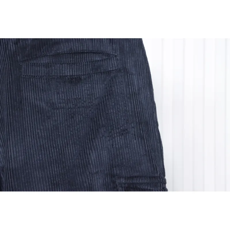 Prada 23FW Corduroy Cargo Pants Dark Blue