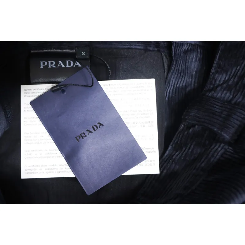 Prada 23FW Corduroy Cargo Pants Dark Blue