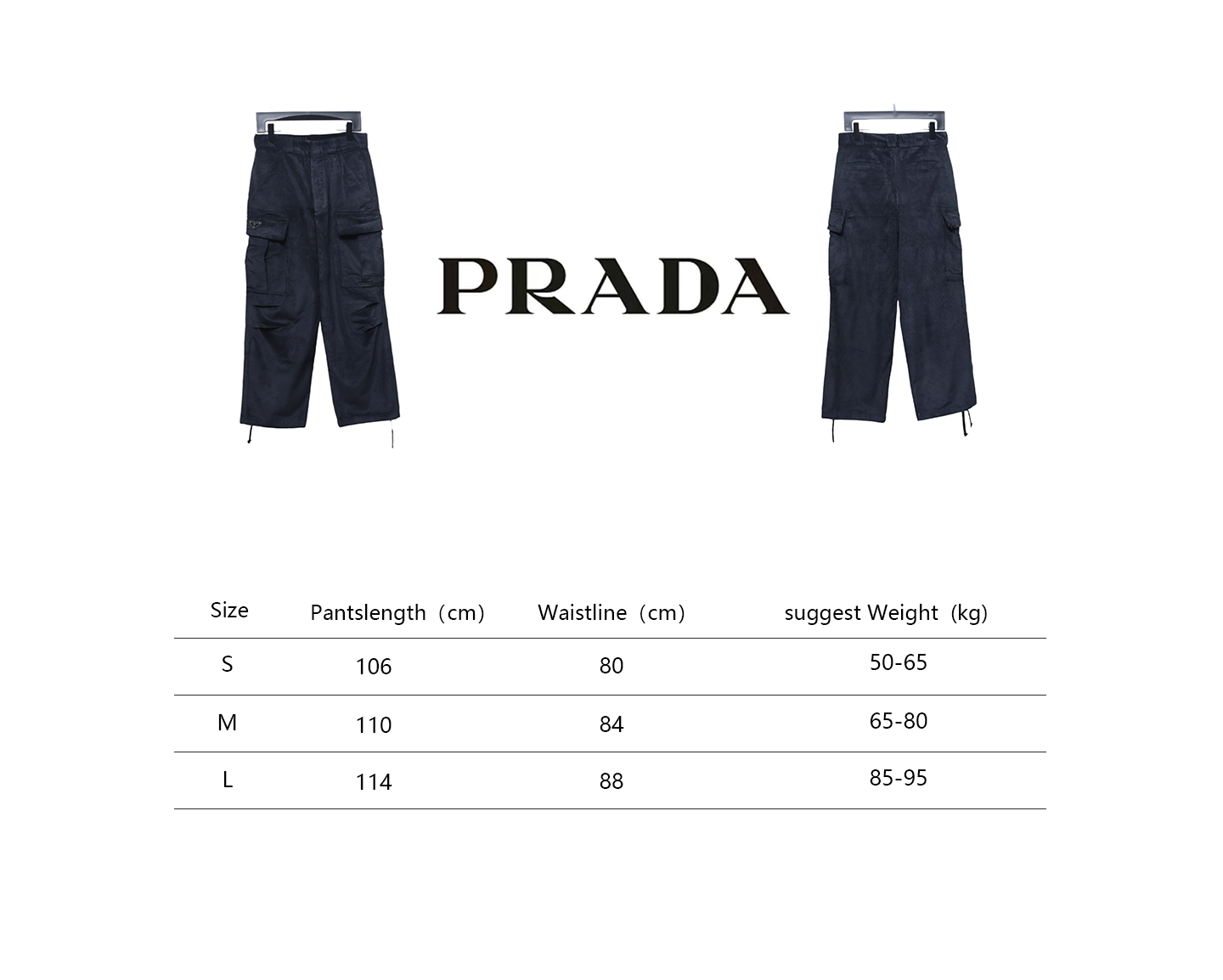 Prada 23FW Corduroy Cargo Pants Dark Blue