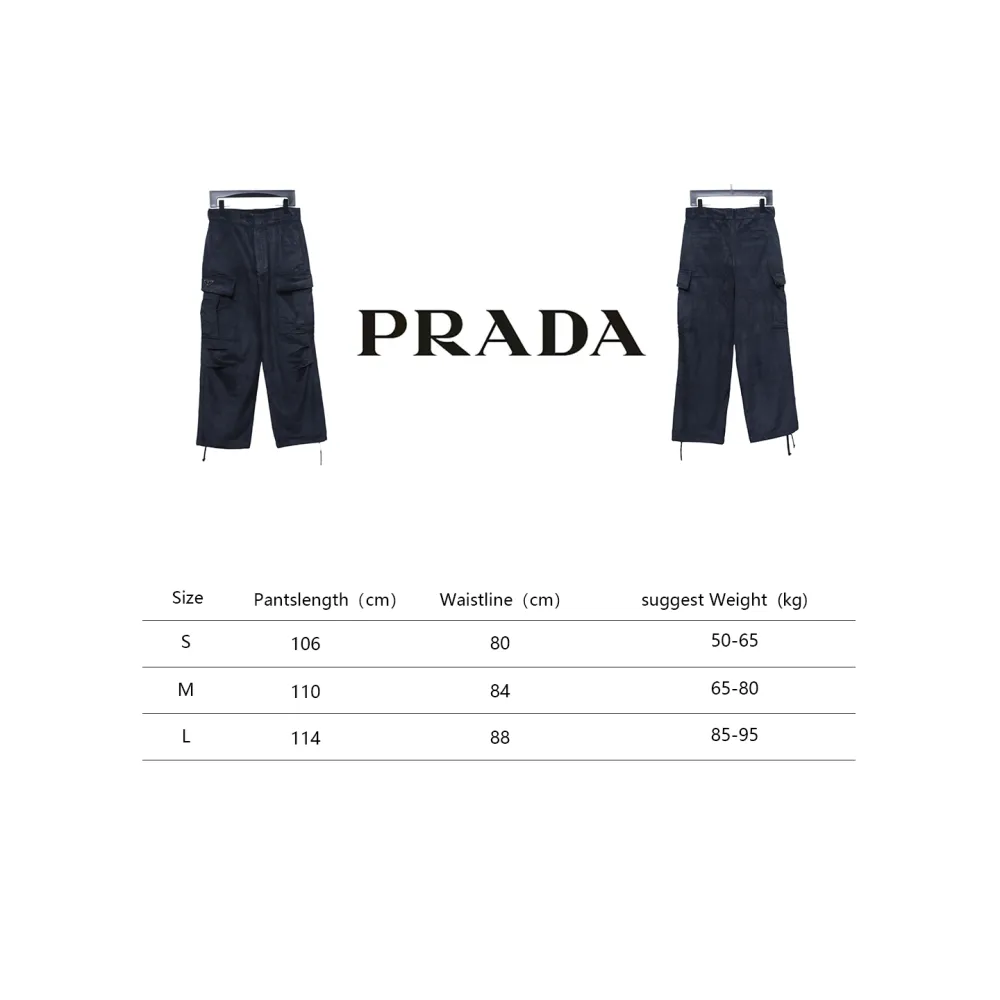 Prada 23FW Corduroy Cargo Pants Dark Blue