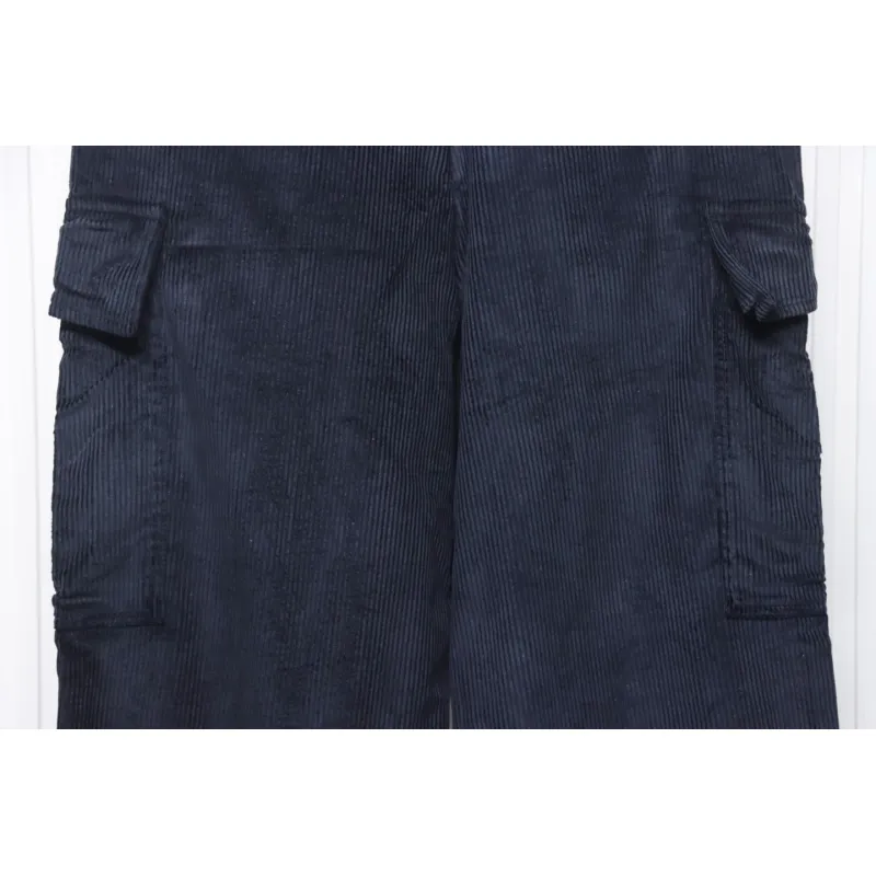 Prada 23FW Corduroy Cargo Pants Dark Blue