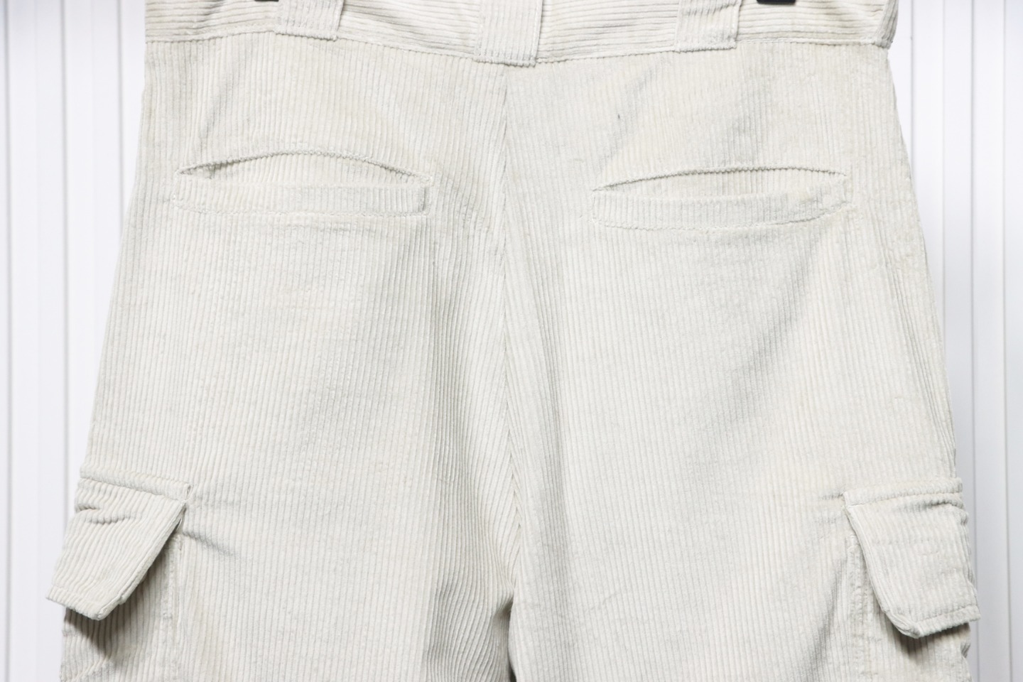 Prada 23FW Corduroy Cargo Pants White