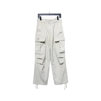 Prada 23FW Corduroy Cargo Pants White 01