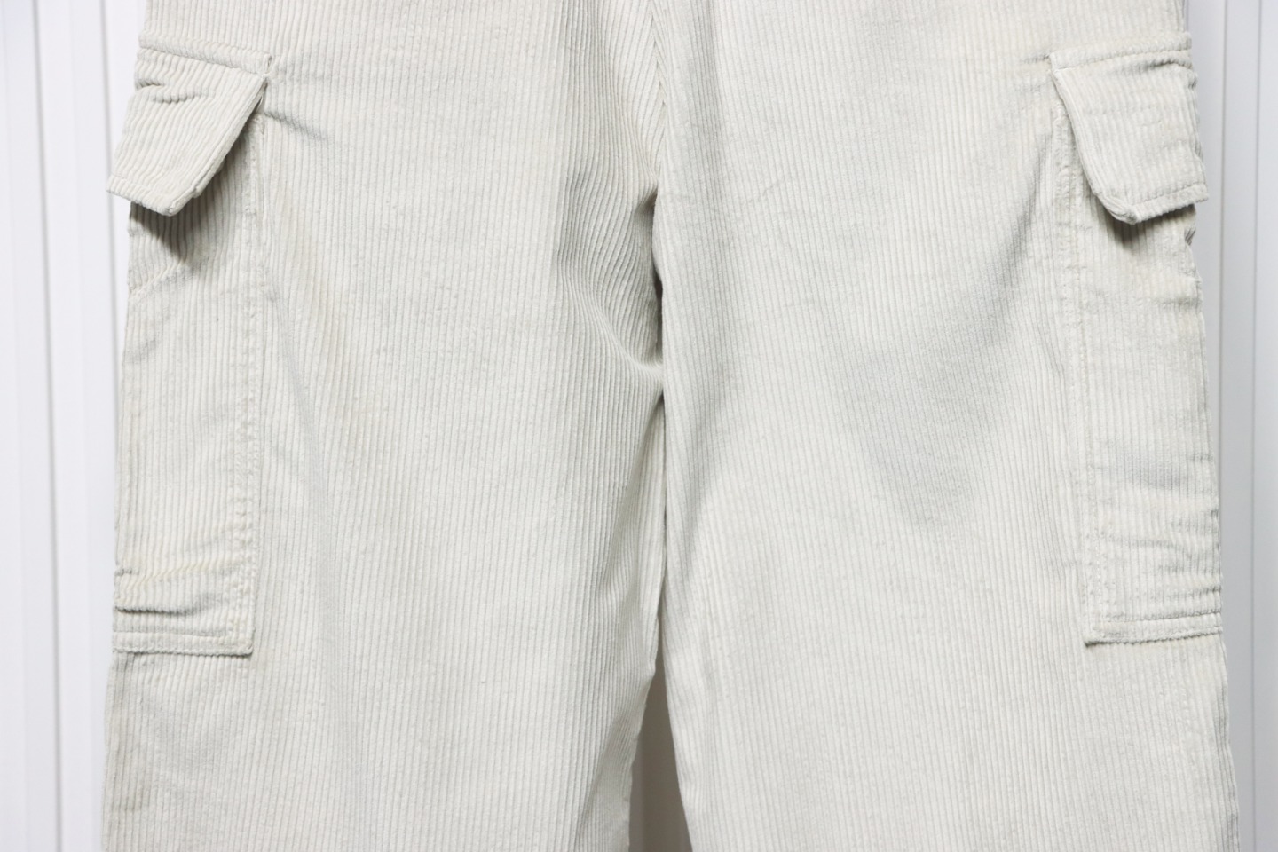 Prada 23FW Corduroy Cargo Pants White