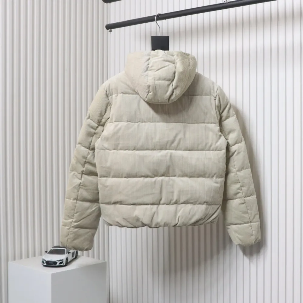 Prada 23FW Corduroy Down Jacket Beige