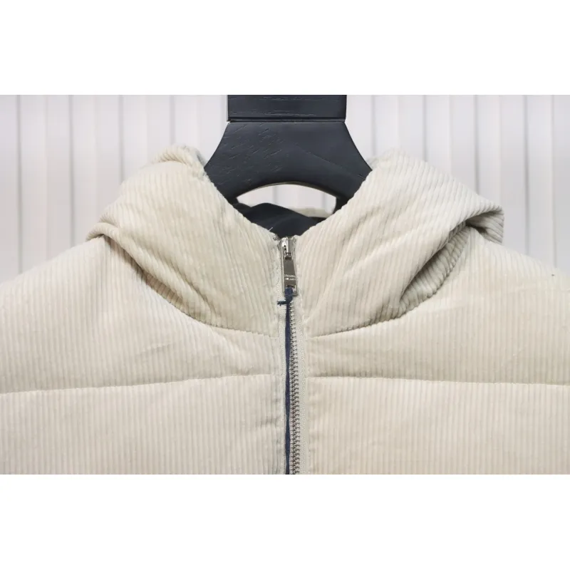 Prada 23FW Corduroy Down Jacket Beige