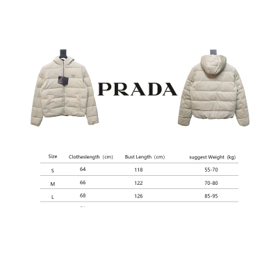 Prada 23FW Corduroy Down Jacket Beige 02