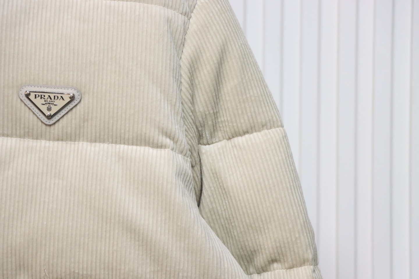 Prada 23FW Corduroy Down Jacket Beige