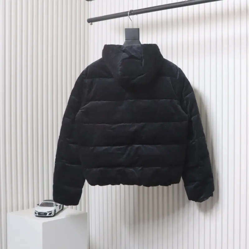 Prada 23FW Corduroy Down Jacket Black