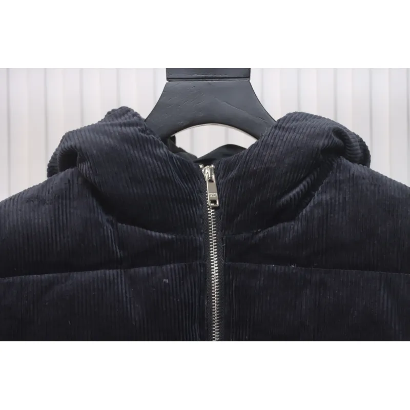 Prada 23FW Corduroy Down Jacket Black