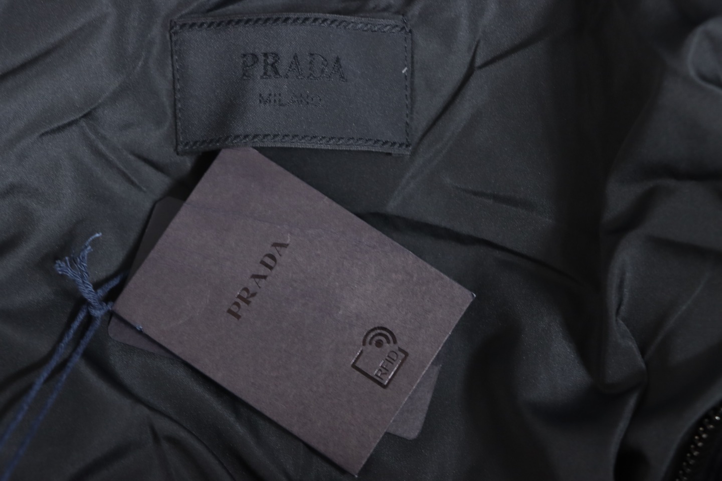 Prada 23FW Corduroy Down Jacket Black