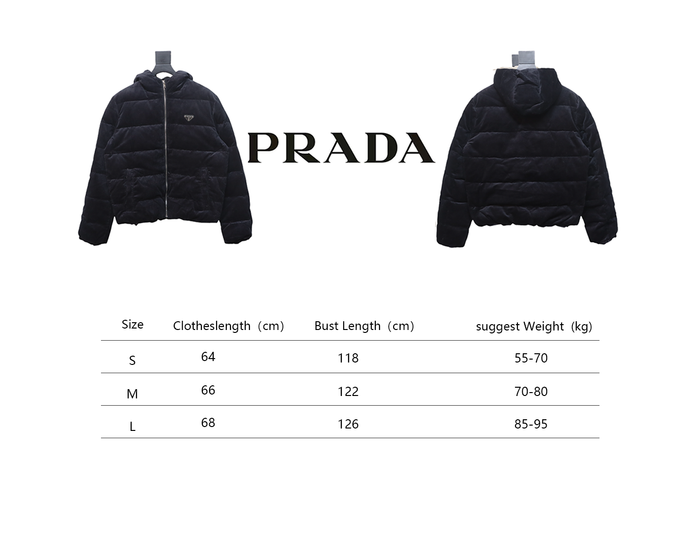 Prada 23FW Corduroy Down Jacket Black