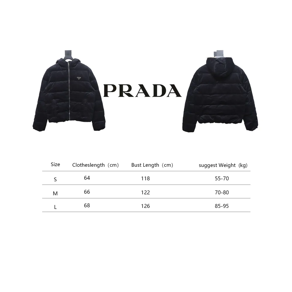 Prada 23FW Corduroy Down Jacket Black