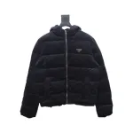 Prada 23FW Corduroy Down Jacket Black