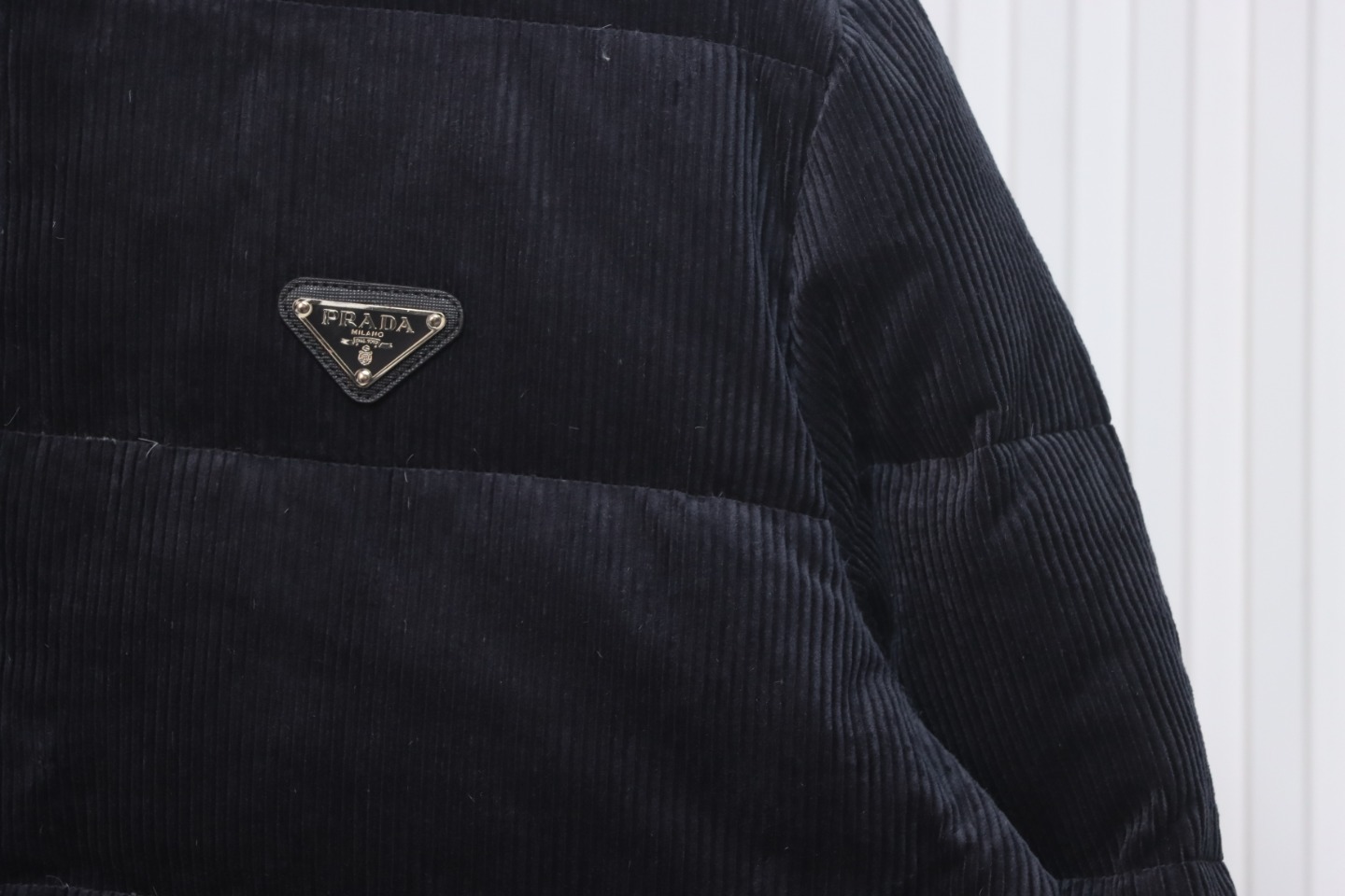 Prada 23FW Corduroy Down Jacket Black