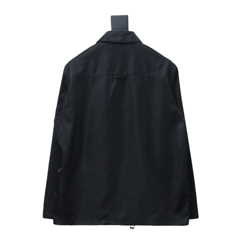 Prada 23Fw Pocket Triangle Logo Double Zipper Jacket