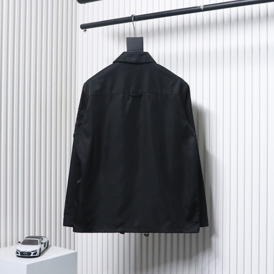 Prada 23Fw Pocket Triangle Logo Double Zipper Jacket