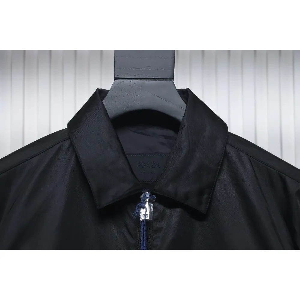Prada 23Fw Pocket Triangle Logo Double Zipper Jacket