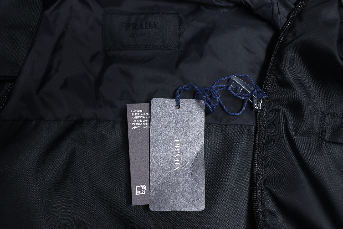 Prada 23Fw Pocket Triangle Logo Double Zipper Jacket