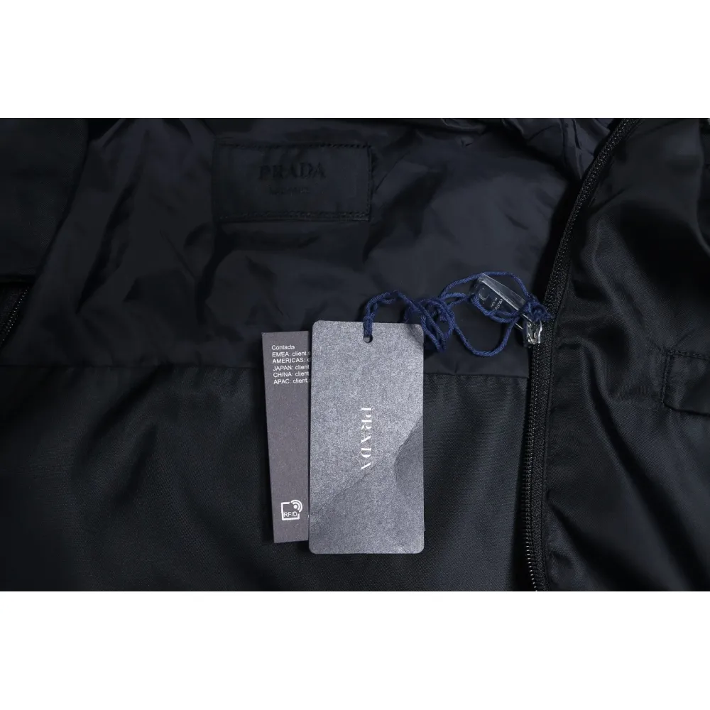 Prada 23Fw Pocket Triangle Logo Double Zipper Jacket
