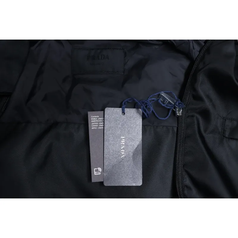 Prada 23Fw Pocket Triangle Logo Double Zipper Jacket