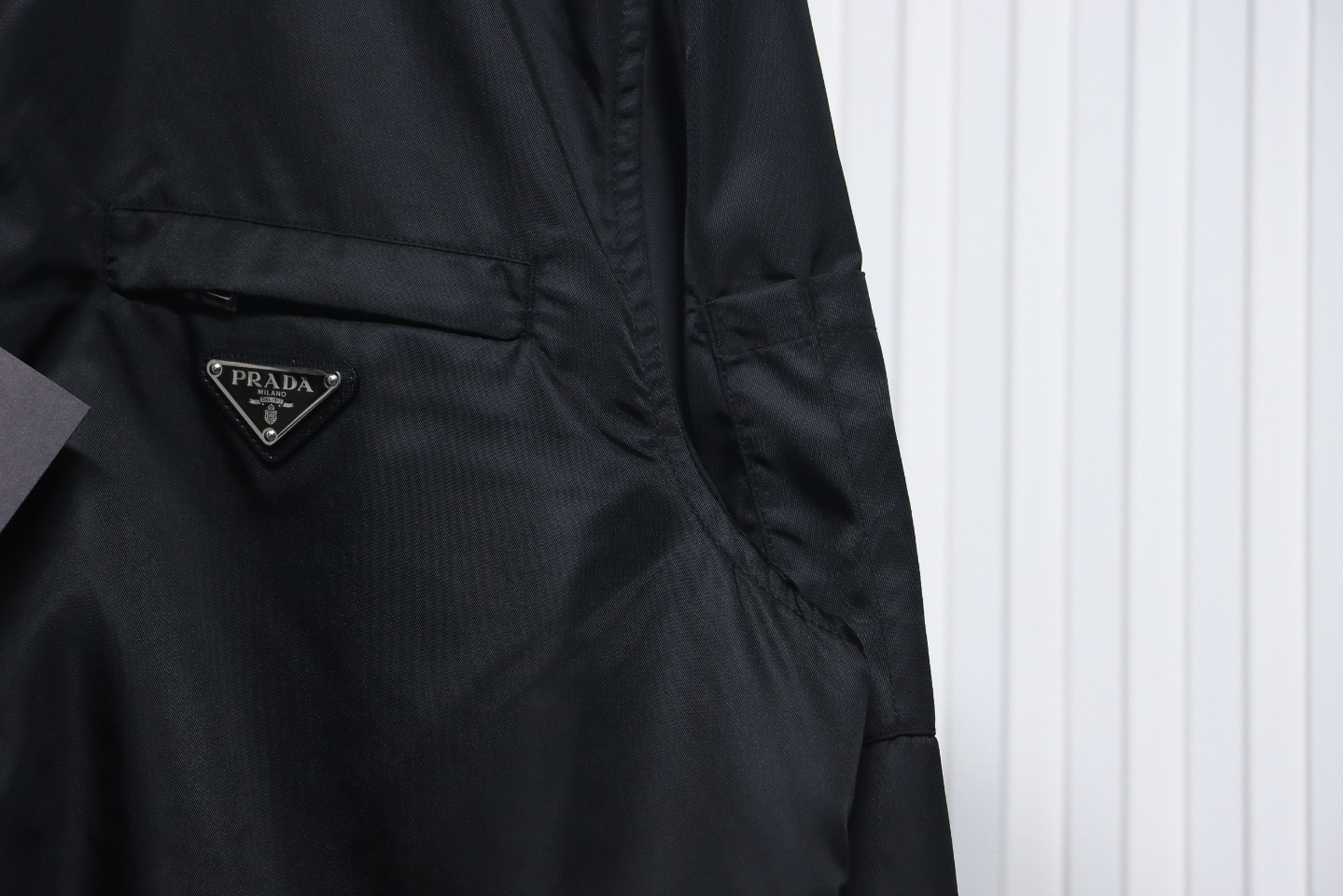 Prada 23Fw Pocket Triangle Logo Double Zipper Jacket