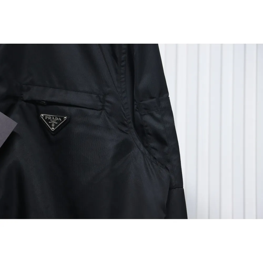 Prada 23Fw Pocket Triangle Logo Double Zipper Jacket