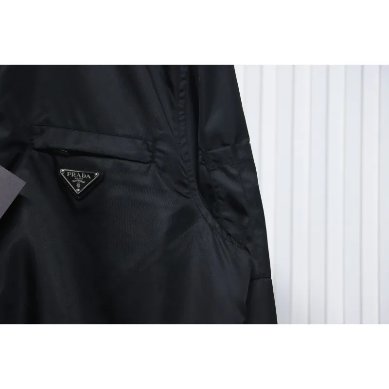 Prada 23Fw Pocket Triangle Logo Double Zipper Jacket