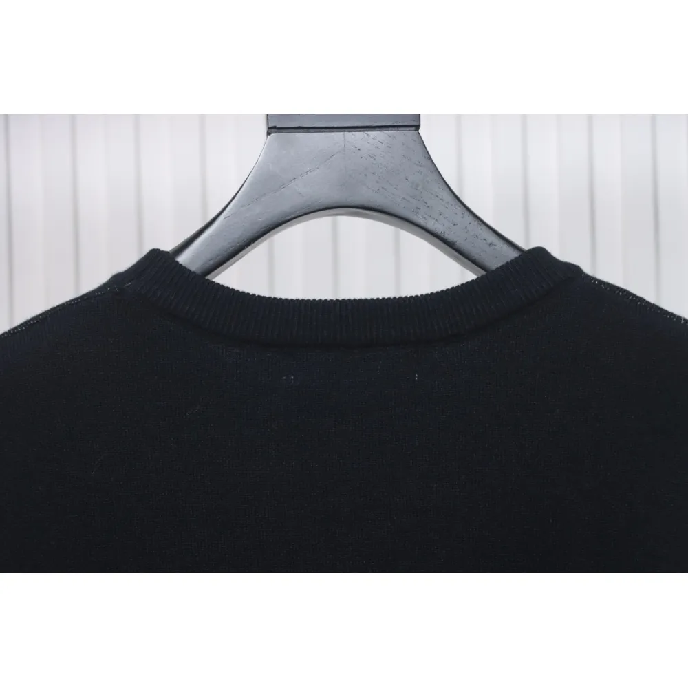 Prada 23ss Series Chest Necklace Letter Border Three-Dimensional Jacquard Sweater