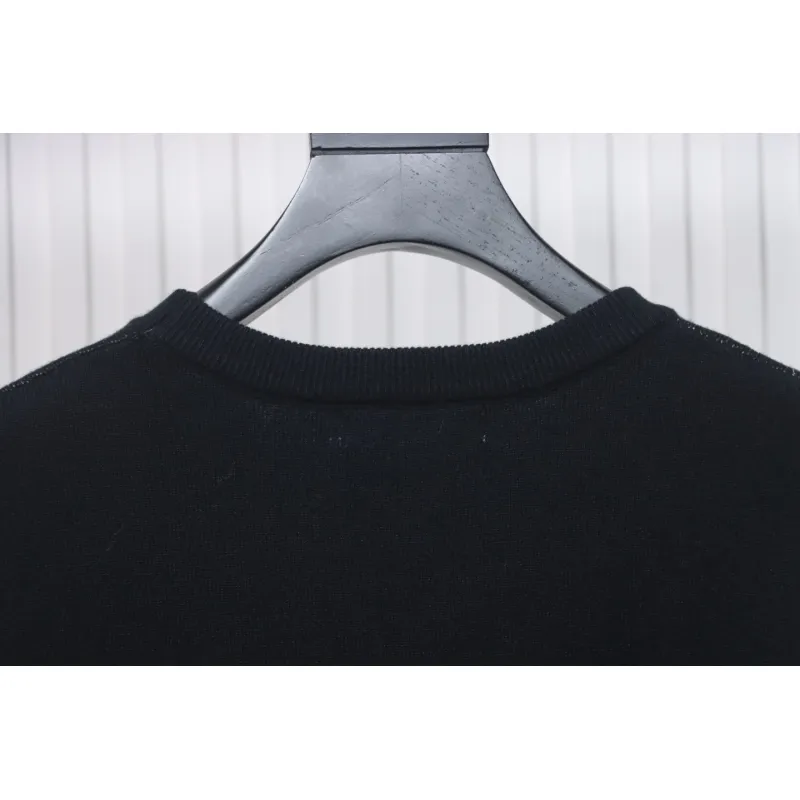 Prada 23ss Series Chest Necklace Letter Border Three-Dimensional Jacquard Sweater