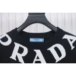 Prada 23ss Series Chest Necklace Letter Border Three-Dimensional Jacquard Sweater