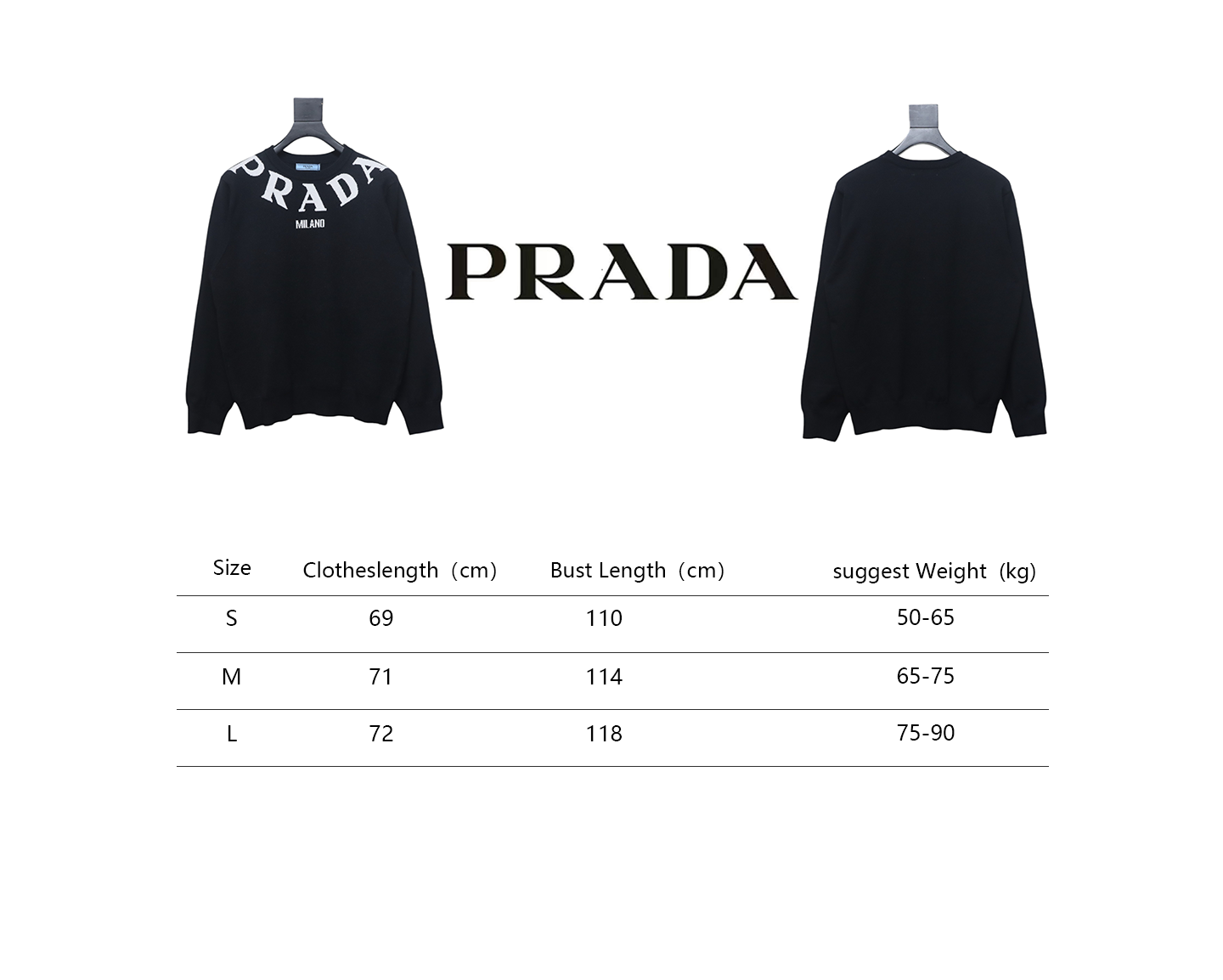 Prada 23ss Series Chest Necklace Letter Border Three-Dimensional Jacquard Sweater