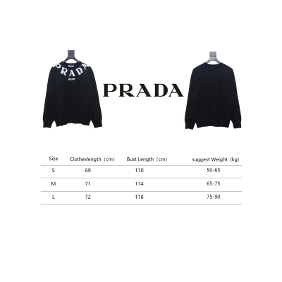 Prada 23ss Series Chest Necklace Letter Border Three-Dimensional Jacquard Sweater 02