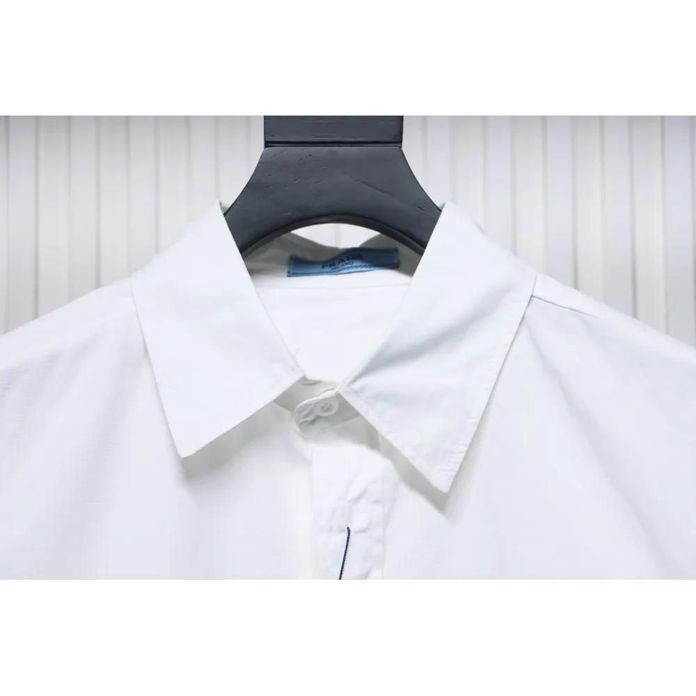 Prada 24Fw Back Patch Lettering Long Sleeve Shirt