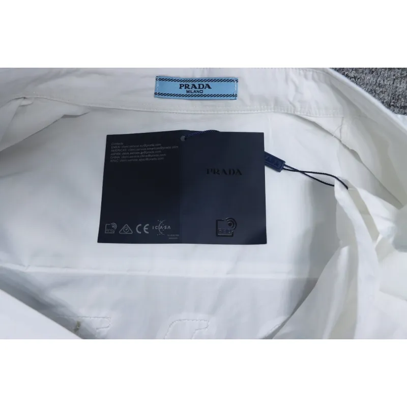 Prada 24Fw Back Patch Lettering Long Sleeve Shirt