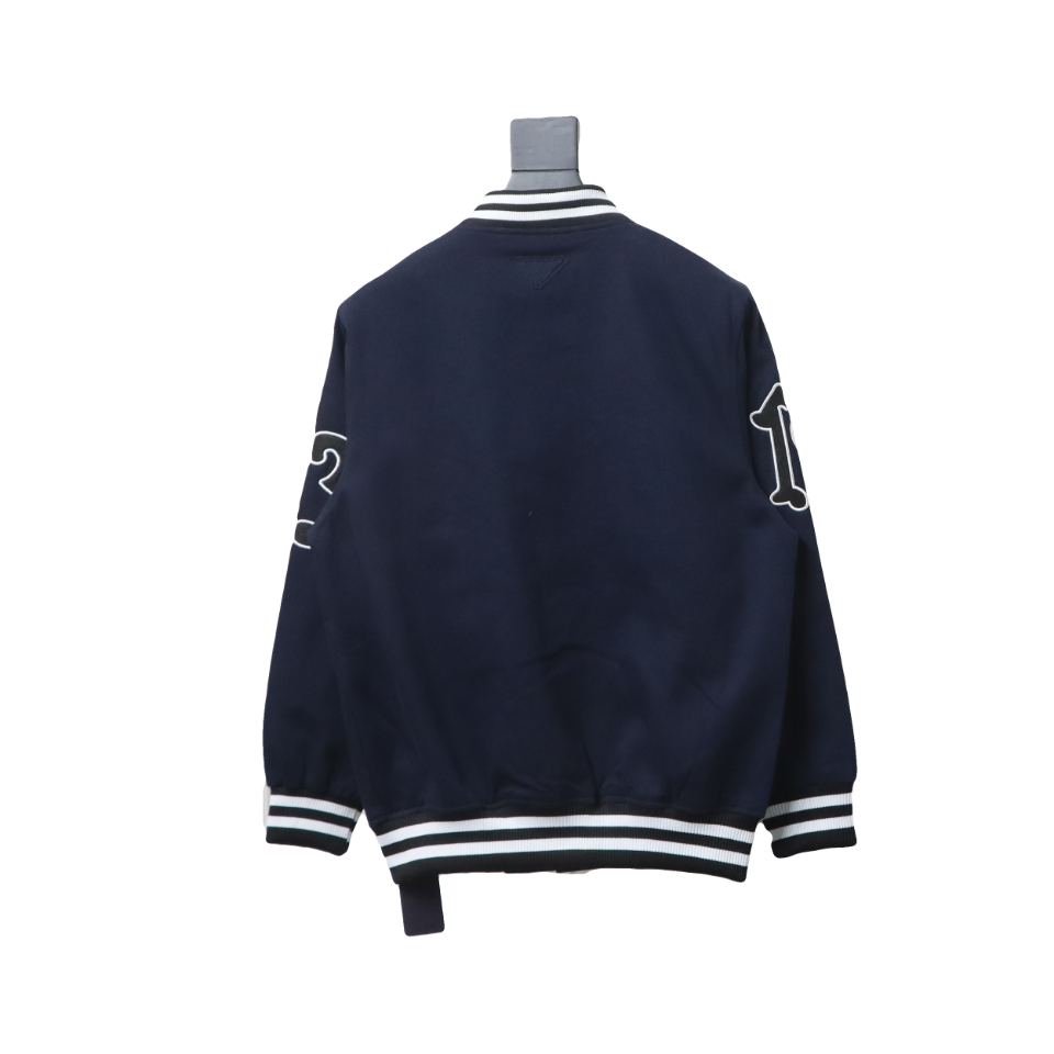 Prada 24FW Canvas Grain Padded Baseball Jacket