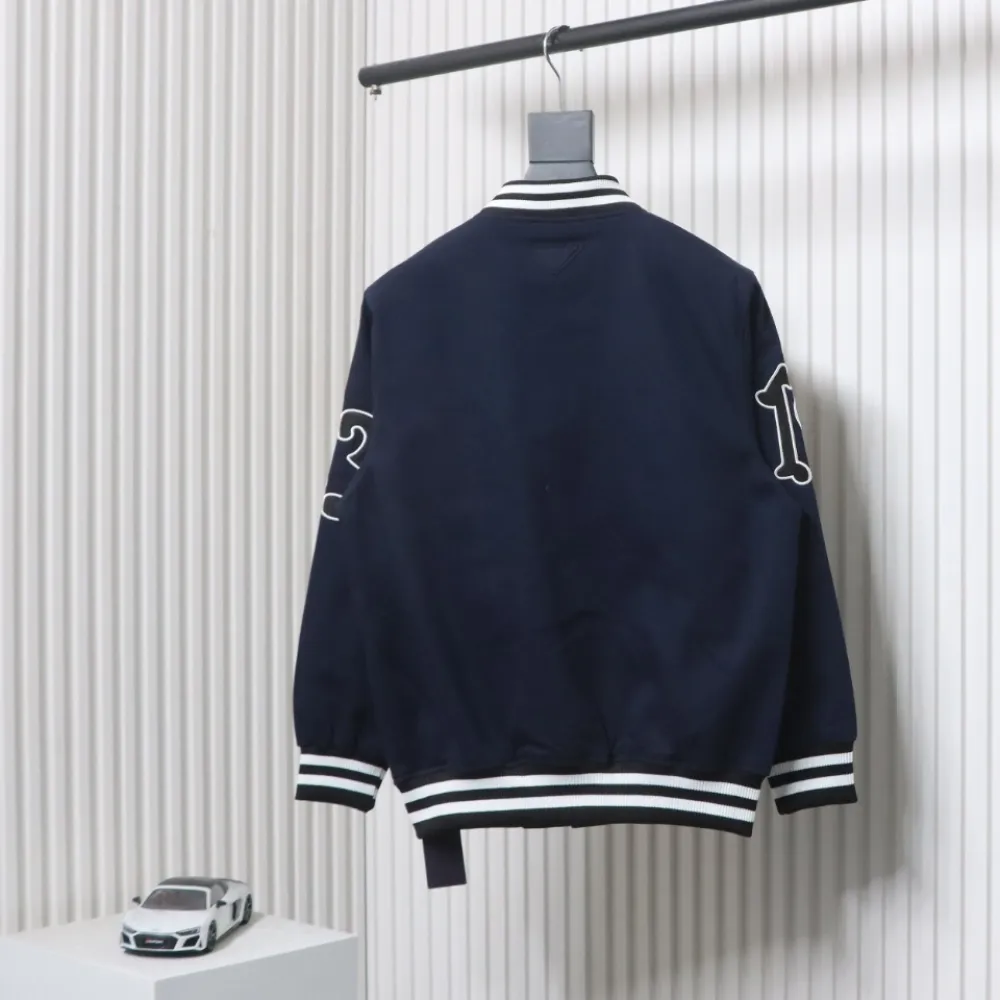 Prada 24FW Canvas Grain Padded Baseball Jacket